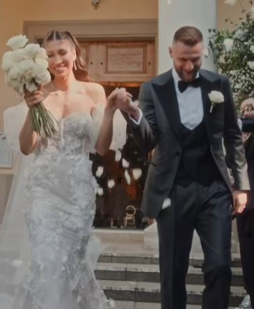 Barbora Hroncekova and Milan Skriniar on their wedding day